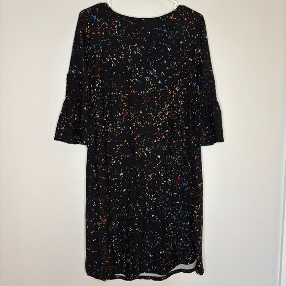 AGNES & DORA Dress Women's XXS Black Paint Spatter Pockets Stretch Confetti - Picture 4 of 4